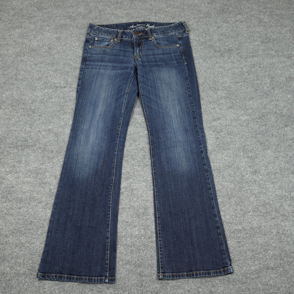 American Eagle Jeans Womens 6 Blue Favorite Boyfriend Stretch Dark Wash Relaxed